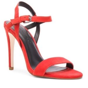 Rebecca Minkoff Suede Red Rosie Heel Size 7.5